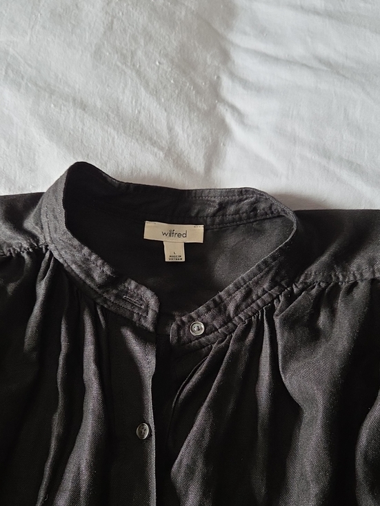 Wilfred Tops - Wilfred Black Gathered Yoke Button Blouse
